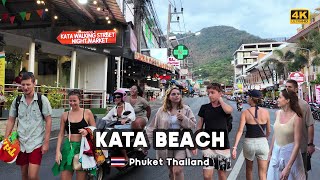 [4K] 🇹🇭 Walking along Kata streets ( Kata beach ) in Phuket, Thailand, Feel the atmosphere of 2024