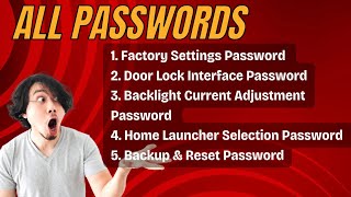 All passwords of FYT Android car stereo. Factory settings, Backup and reset password