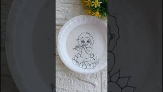 Krishna Painting On Thermocol plate #acrylicpainting