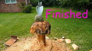 Chainsaw carving Mushroom done!