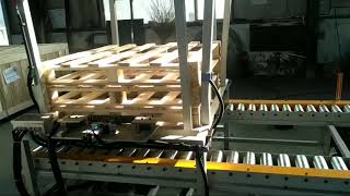 In-Line Sturdy Pallet Stacking Machine Robot Palletizer Pallet Dispenser