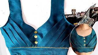 Pleated Blouse Design Cutting And Stitching | Latest Blouse Design | Front Pleated Blouse Design