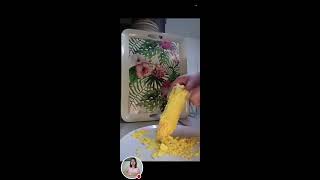 Slicing Corn For Corn Soup