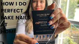 How i did the perfect fake nails at home by Madam Glam | The Sinha Fam