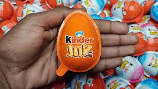 NEW! Colored Glitter Kinder Joy opening ASMR - A lot of Kinder Surprise egg toys Part-184