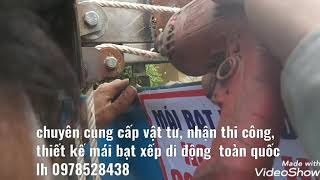 Hướng dẫn lắp đặt buly mái bạt xếp di động hệ 2 dây 1 người kéo 8 buly. Lh 0978528438