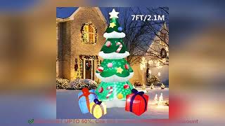 2.1M/7FT Christmas Inflatable Xmas Tree With LED Lights Outdoor Ornament Christmas Gift Pa Review