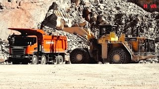 Scania 8x4 mining tipper in hard work