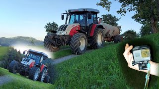 | 4K | Güllefahren 2020 in Österreich | Steyr Mt 9095 | slurry spreading |