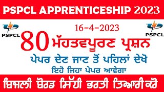 ALM ਦਾ ਪੇਪਰ ਇਹੋ ਜਿਹਾ ਹੋਵੇਗਾ || PSPCL APPRENTICESHIP PAPER || 80 IMPORTANT QUESTION || ALM || 2023