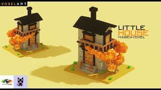 Magicavoxel | Creating a 3D Isometric House scene (Speed Art)