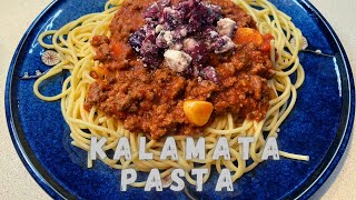 Kalamata Spaghetti (Greek twist on a classic dish) Delicious meal under 45 minutes