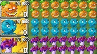 Plants vs Zombies 2 Hack - Spore-shroom LEVEL 1000 Power-Up! vs All Zomboss | Hoa quả nổi giận 2