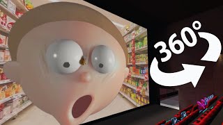 VR 360 Stretchy Morty surprise to see butterfly | 360 Stretchy Morty with butterfly | 360 cinema