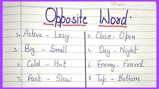 English grammar day-3/50 | 20 opposite words | easy opposite words | opposite words | antonyms words