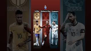 RONALDO SUBSCRIBE NEYMAR JR LIKE MESSI COMMENT #shorts #ronaldo #neymar #messi 💖