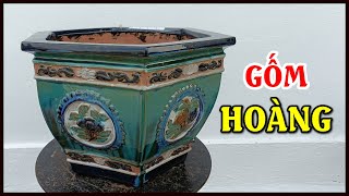 RA MẮT Chậu Lục Giác Hướng Dương gốm Hoàng - Poscom