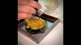 Black Truffle Uni on Tempura Shiso Leaf #shorts #youtubeshorts #short #ytshorts #sushi #eating