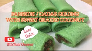 RESEP PANEKUK, panekuk isi unti kelapa, resep dadar gulung, panekuk recipe