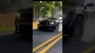 DODGE CHARGER HELLCAT SRT DOES CRAZY BURN OUT