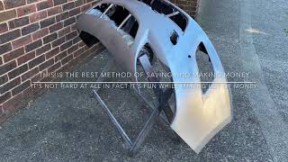 Spray painting car bumper (DIY) easy trick to save money