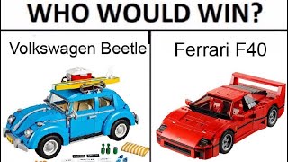 Lego Creator Expert Volkswagen Beetle vs Ferrari F40