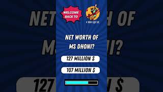 MS Dhoni Net Worth  #cricket #indiancricketer #quizaddict #worldcup #msdhoni