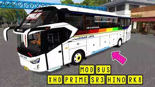 REVIEW DAN SHARE MOD BUSSID TERBARU - MOD BUS SR3 XHD PRIME HINO RK8