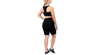 Bermuda Feminina Estilo Ciclista Poliamida Preta Slim Fitness