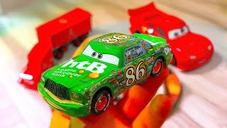 Looking For Pixar Cars Toy Road : Chick Hicks, Lightning McQueen, Jackson Storm, King Dinoco, Mater