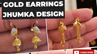 Earrings Designs | Jhumka design gold with weight #gold #shortvideos #jewellery #jhumkadesigngold