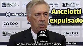 Carlo Ancelotti anuncia su expulsión del Real Madrid tras el partido entre Real Madrid y Osasuna