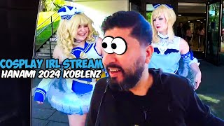 Ich traf Cosplayer live auf Hanami 2024 | IRL Outdoor-Stream | REZATA | 4K | Stream Highlights