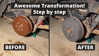 AWESOME Brake Drum RESTORATION! How to on our 2013 Single Cab Tacoma 5 lug Project