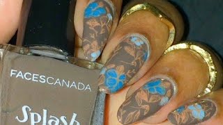 Floral Nail Art || NICOLE DIARY L29 || FACES CANADA NAIL POLISH || Beauty Beam86