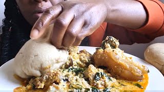 AFRICAN EATING FUFU | EGUSI SOUP AND FUFU ASMR