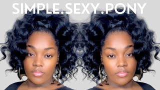 SIMPLE & SEXY Ponytail |Easy Hairstyles w/ Outre Converti Cap Cascade Curls