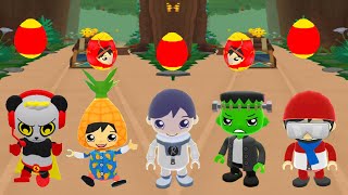 TAG WITH RYAN GALACTIC VS STIEN VS ANTARCTICA RYAN AND PINEAPPLE RYAN EGG SURPRISE