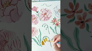 Painting flowers for my wallpaper - stay tuned for how I turn this painting into wallpaper