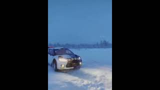 Bottas practicing for the Arctic Lapland Rally today Formula1