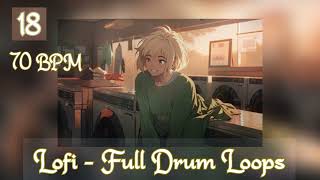 [FREE Lofi Sample Packs] 70 BPM Serpent Lofi Full Drum Loops 18 | Free Download Stock Drum Samples