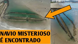 NAVIO MISTERIOSO É ENCONTRADO POR DRONE EM PRAIA DE SANTOS