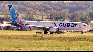 737 MAX FlyDubai / Emirates Low Cost Airline take off from Krakow to Dubai (KRK - DXB)