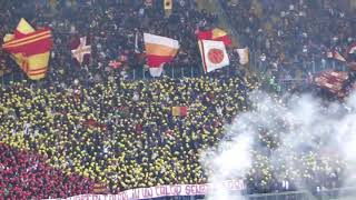 Roma - Inter 2011/2012 ultras Roma - coreografia, tifo più goliardia tra gruppi con lancio di neve