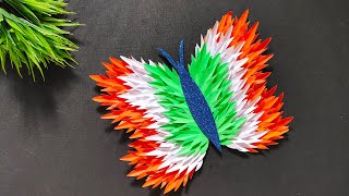 Independence Day Special Butterfly 🦋 Craft Ideas | Easiest Tricolour Craft Making Idea