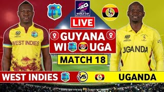 WEST INDIES VS UGANDA ICC MENS T20 WORLD CUP 2024 T20 LIVE MATCH SCORES AND COMMENTARY