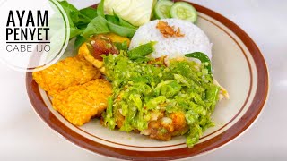 RESEP AYAM PENYET CABE IJO ENAK BANGETTTT