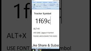 #Tractor Symbol In #msword #trending #reels #computerthecourse