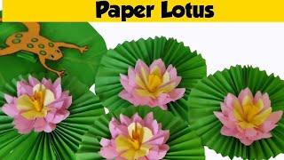 Paper Lotus Flower Making Easy| DIY -Lotus  Flower with craft paper