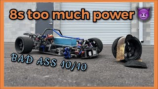 Traxxas slash 4X4 on 8s destroys tire from a DIG